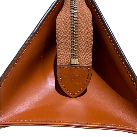 AUTHENTICATED LOUIS VUITTON EPI Leather SAC Triangle Hand Bag Cognac Brown +COA - Picture 8 of 16